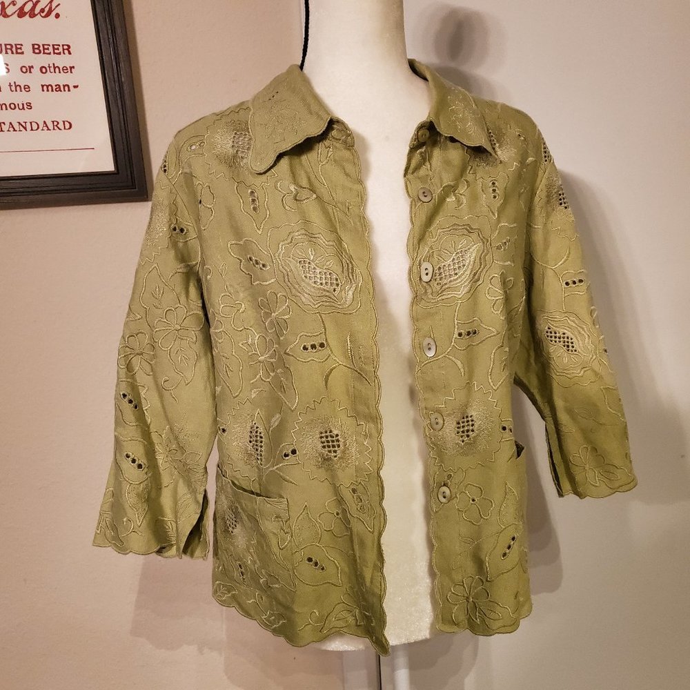 Kial Embroidered Collared Jacket - Picture 3 of 16